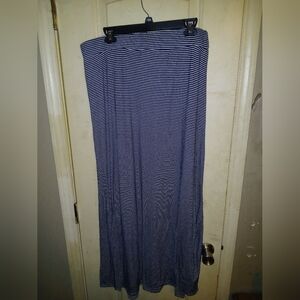 American City Wear Navy and White Maxi Skirt